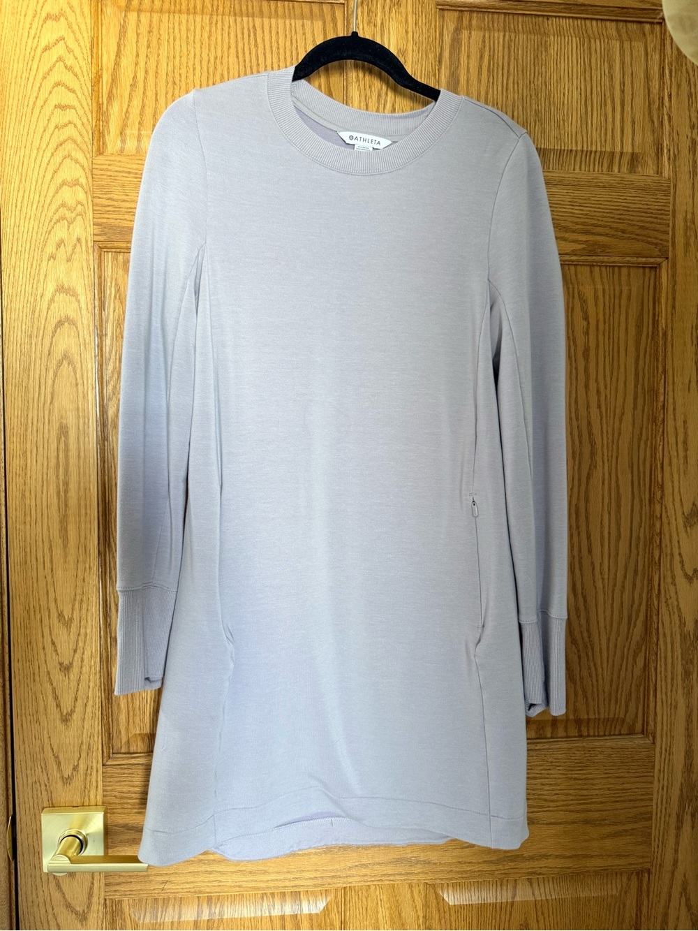 Athleta Lavender-Gray Long Sleeve Knit Dress